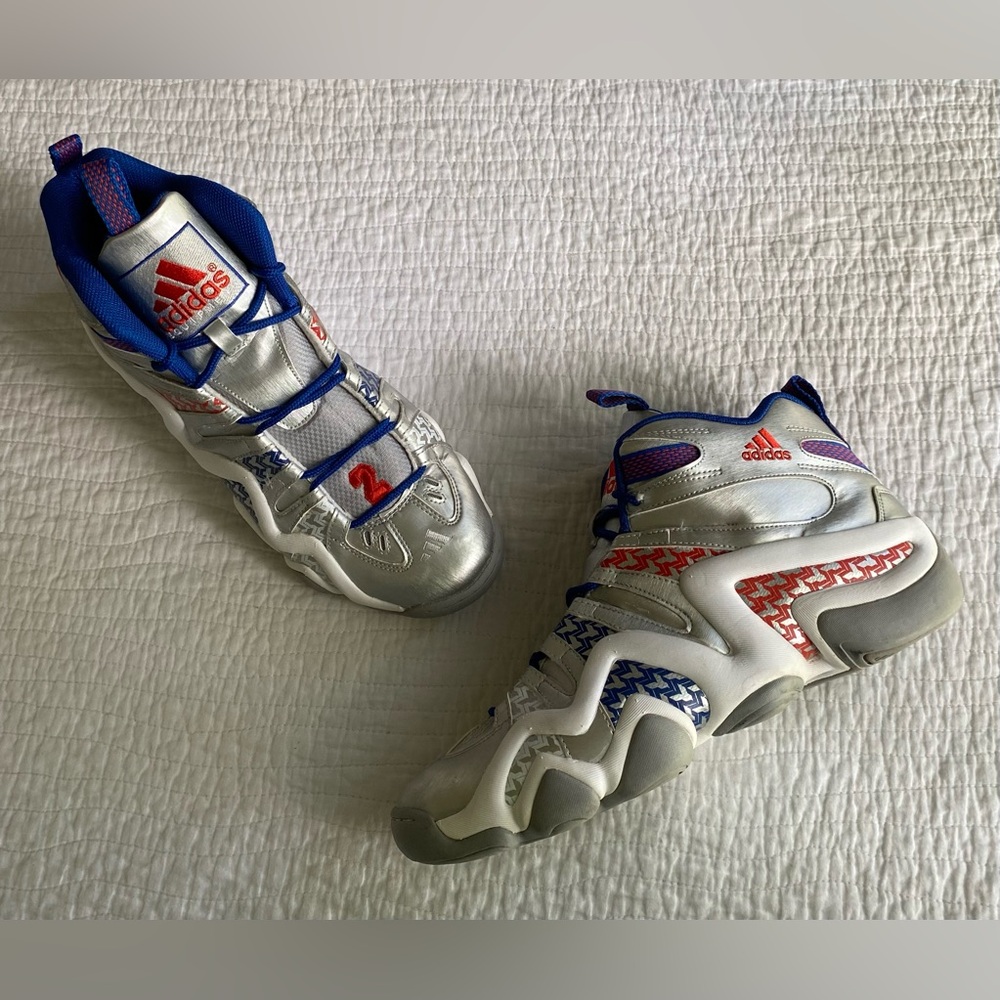 EUC Adidas Crazy 8 KB8 ‘John Wall' Sneakers (G98293) Silver/Blue Size 12 - Picture 9 of 15
